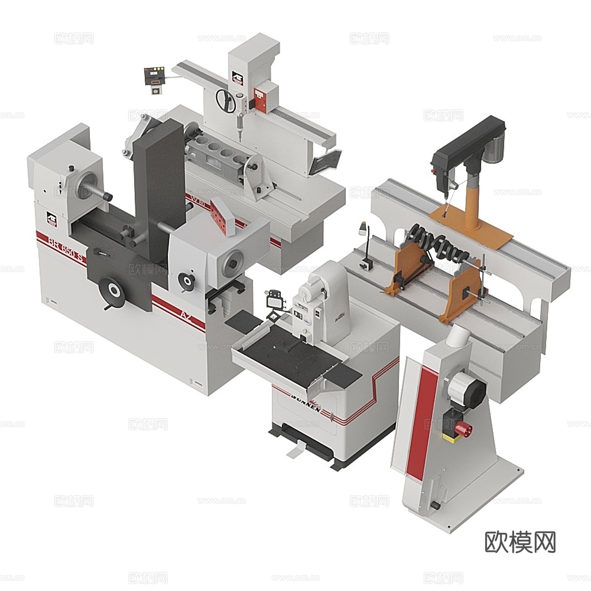 机械套装3d模型下载