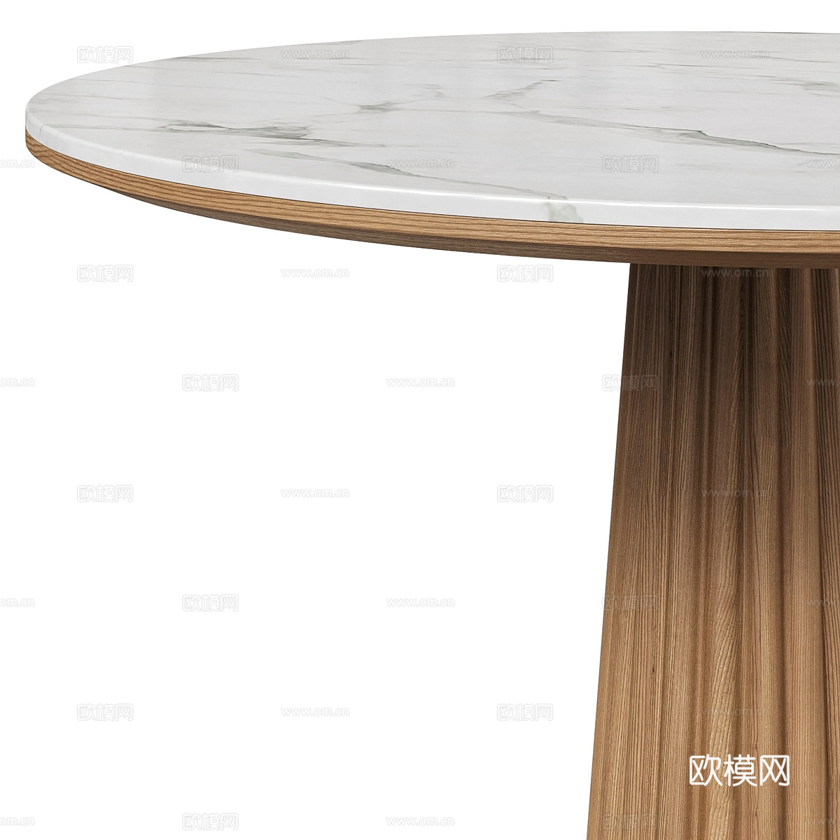 现代意式 Litfad 大理石木质圆边几3d模型下载（渲染图3）