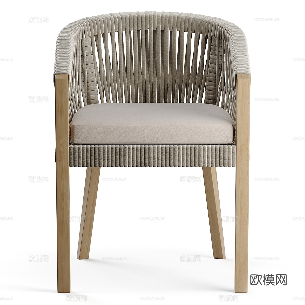 现代绳编休闲椅3d模型