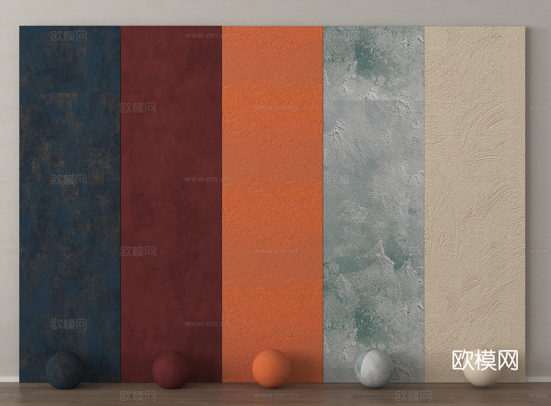 现代涂料 艺术漆 微水泥墙面 真石漆 肌理漆3d模型