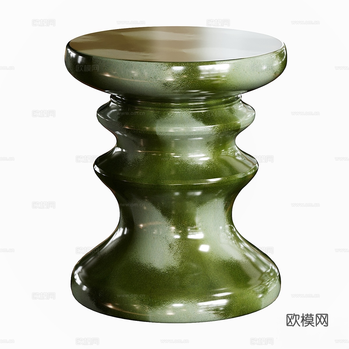 Lulla釉面陶瓷边几3d模型下载