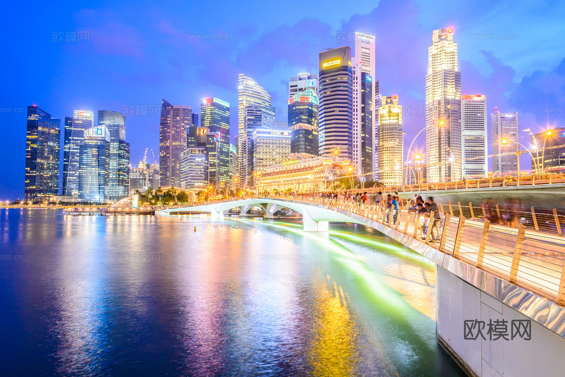 城市夜景 海边建筑风景 夜景 外景、
