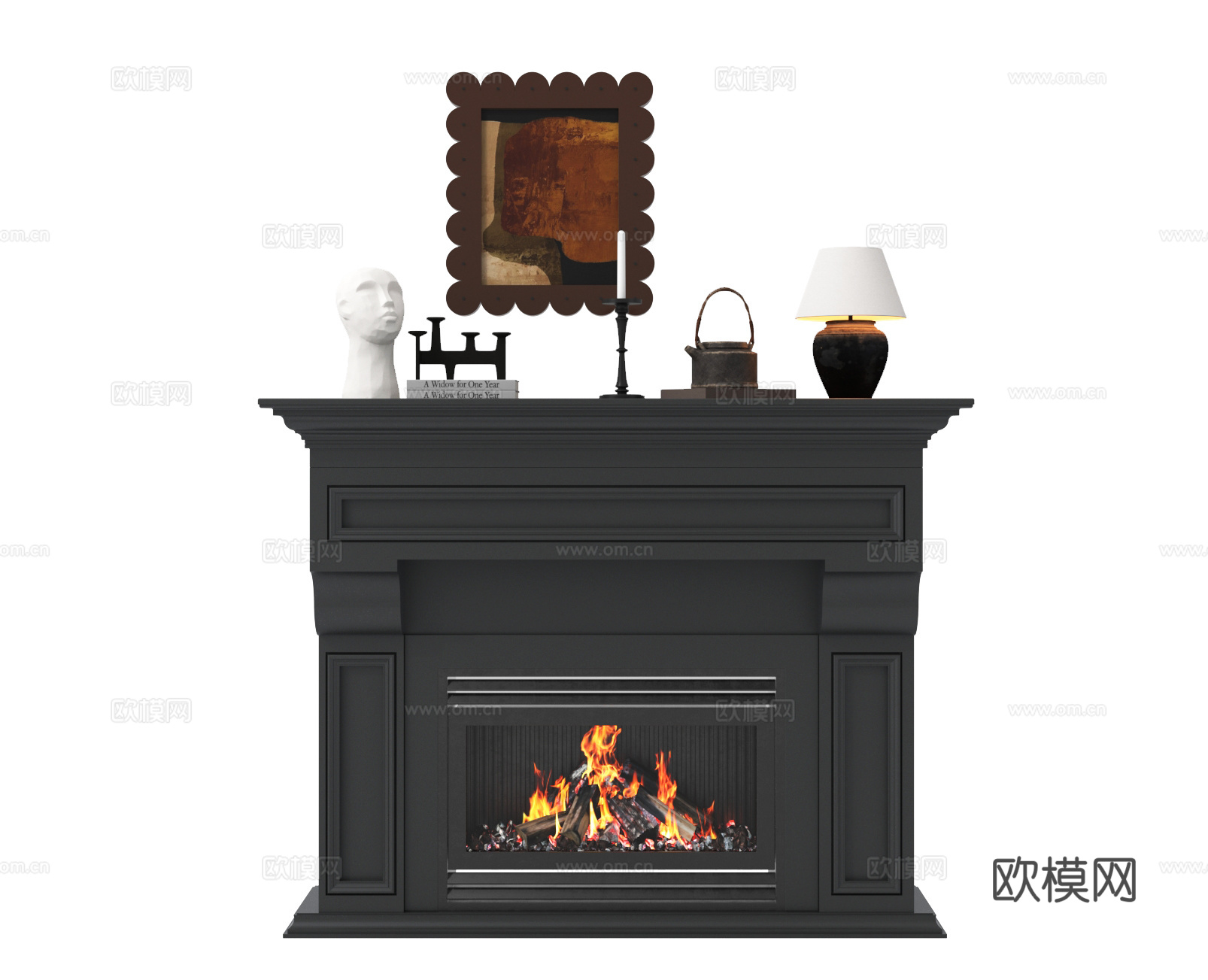 法式壁炉 台灯 摆件3d模型下载
