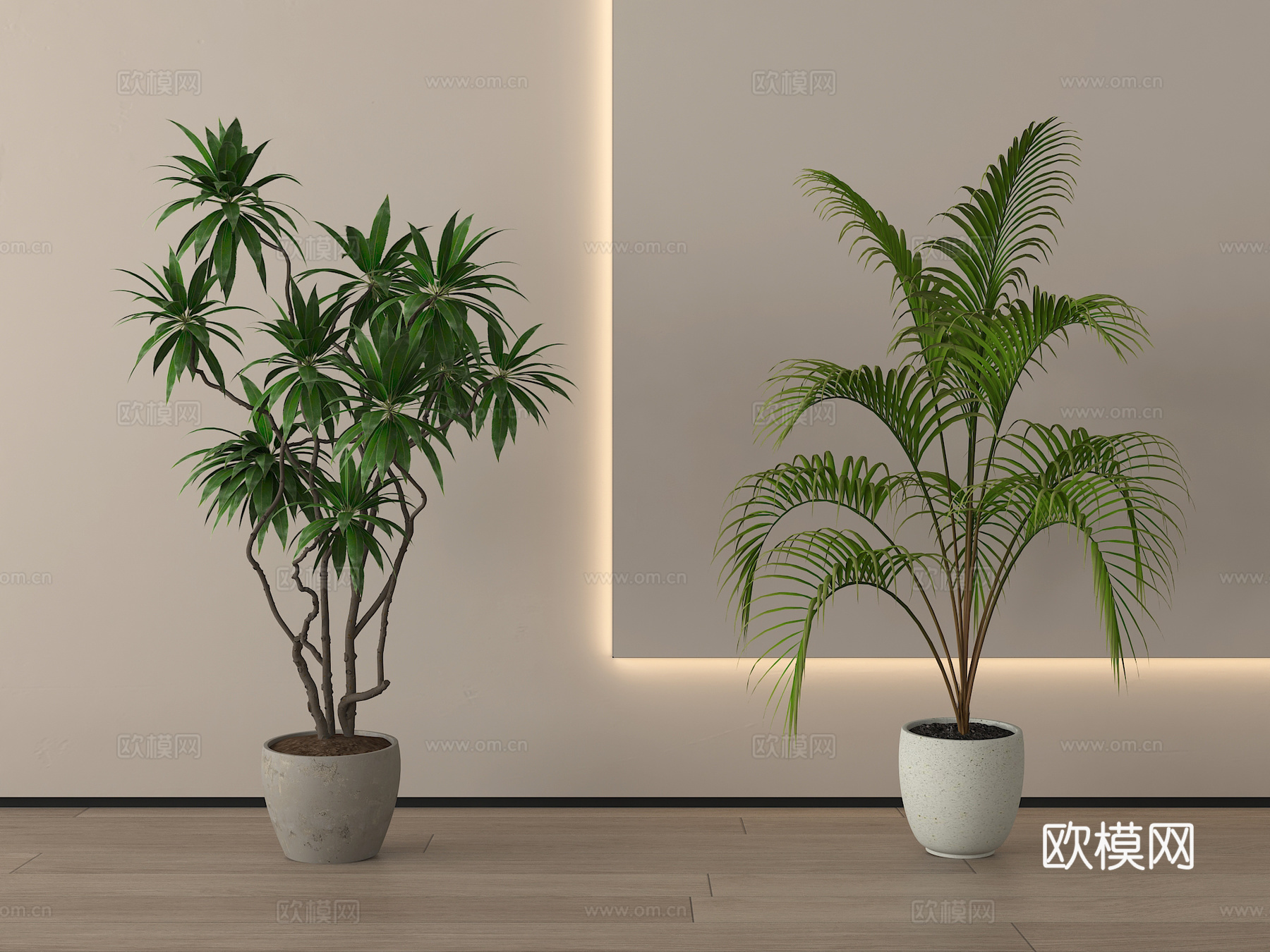 现代植物盆栽盆景 绿植组合su模型