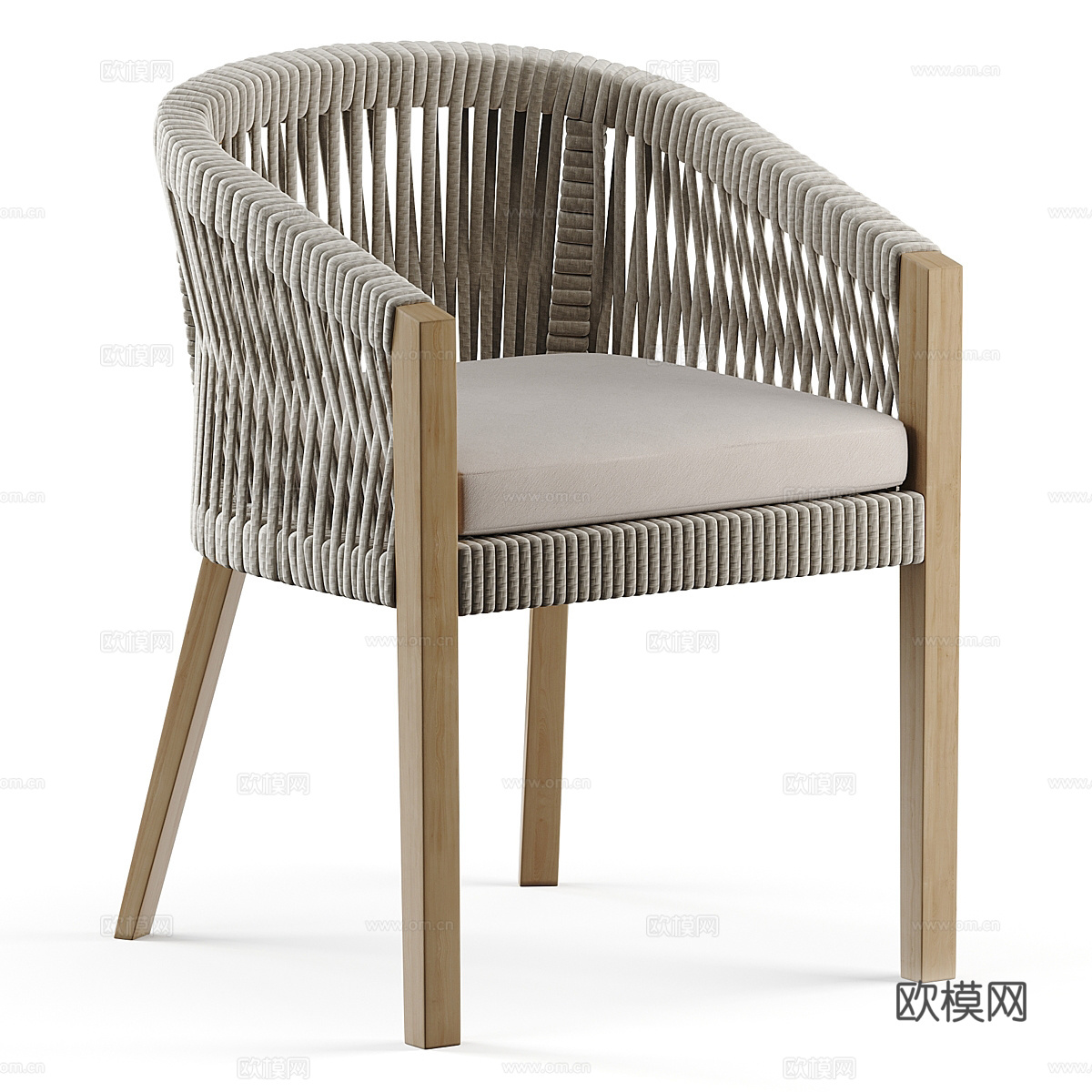 现代绳编休闲椅3d模型