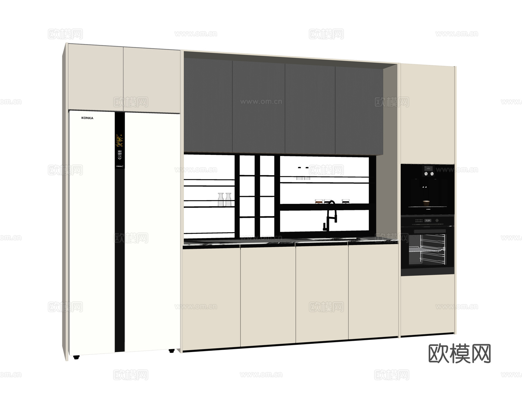 现代酒柜 餐边柜su模型