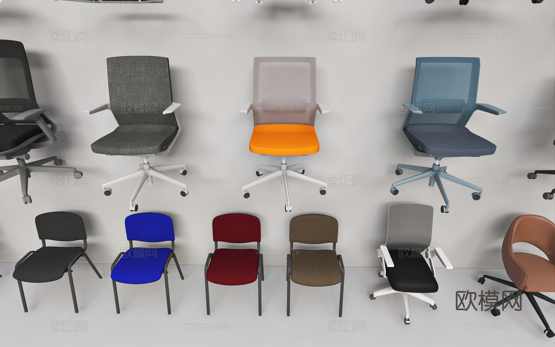 现代会议室3d模型下载（渲染图2）