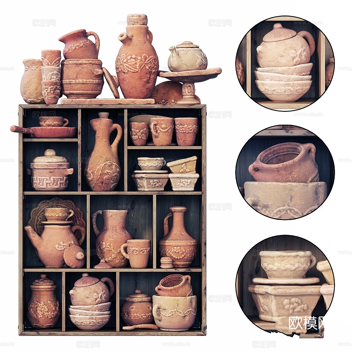 陶器装饰餐盘n17 陶器餐盘17号3d模型下载