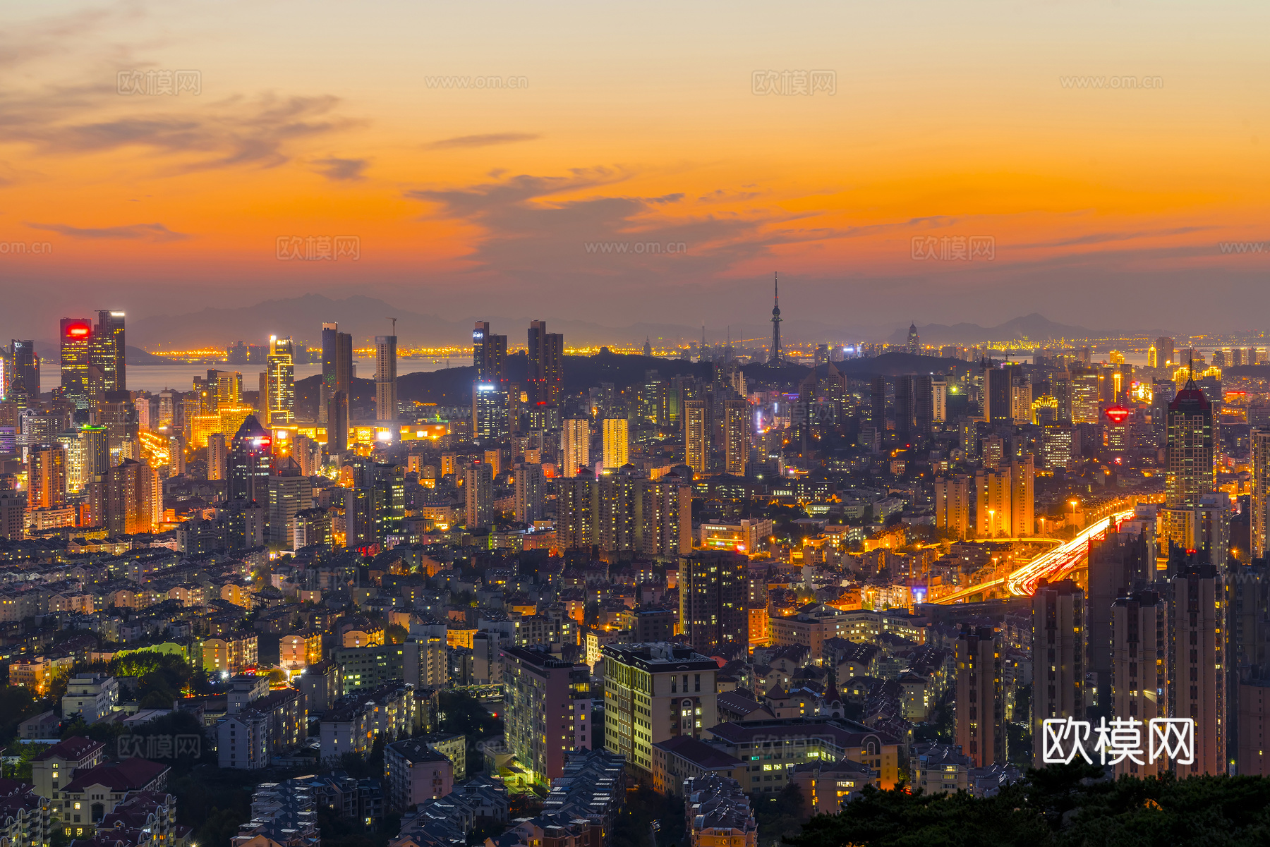 城市夜景 建筑风景 夜景 外景、