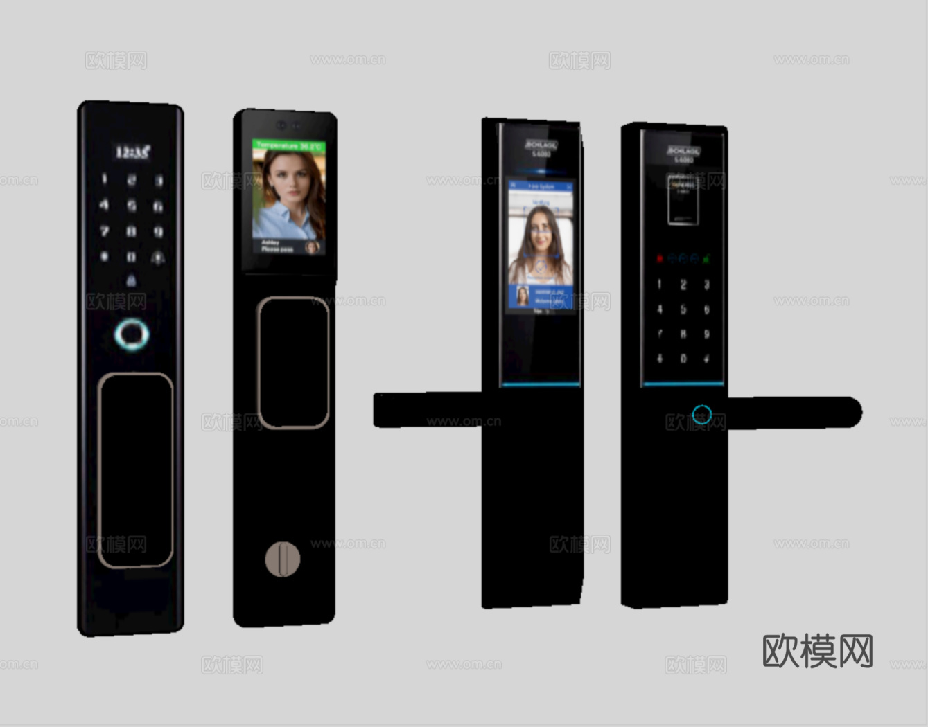 现代指纹锁 密码锁 智能锁su模型