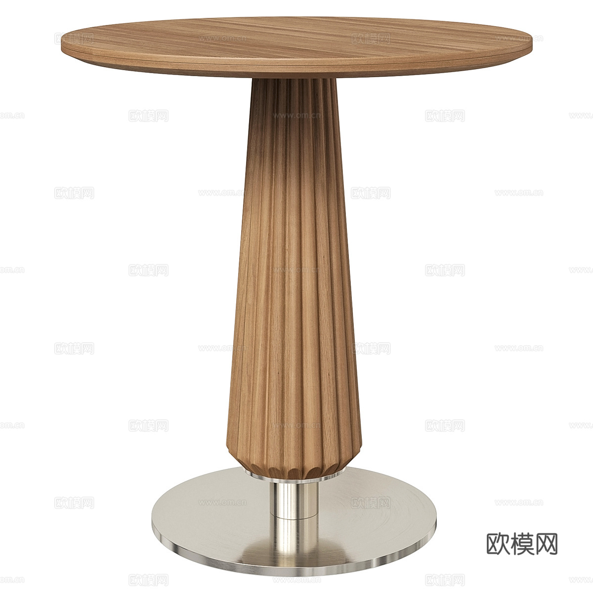 现代意式 Litfad 大理石木质圆边几3d模型下载（渲染图4）