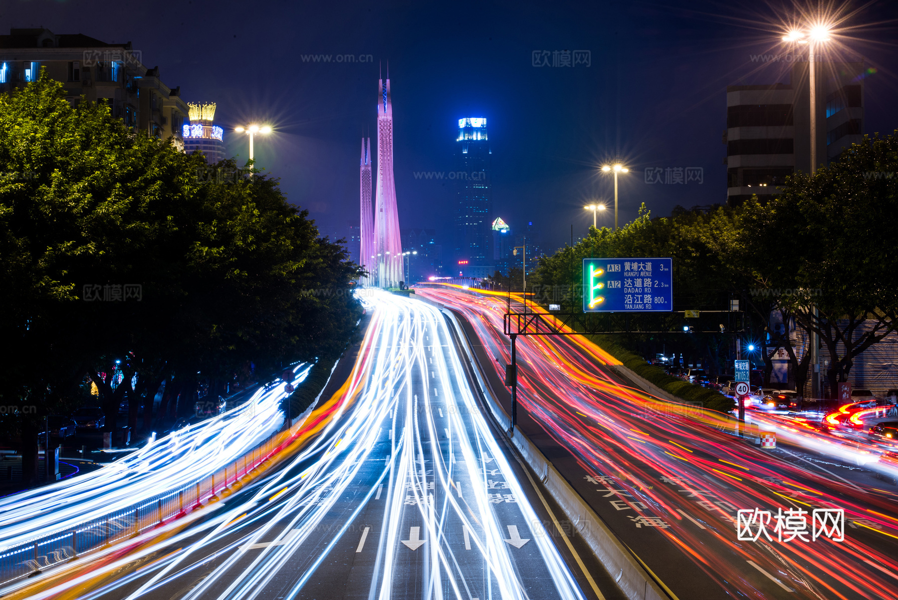 都市风情  道路建筑夜景 外景
