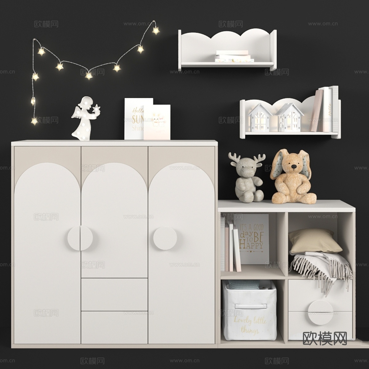 儿童定制家具 儿童柜3d模型下载