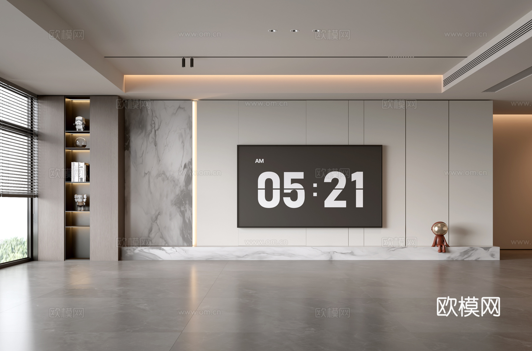 意式客厅 现代客厅 电视背景墙 电视柜 客厅背景su模型