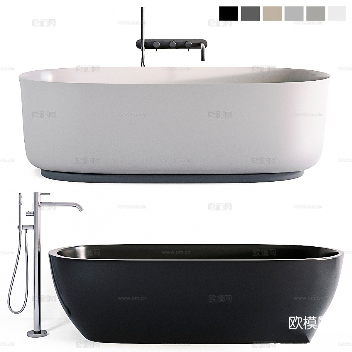 Rexa Hammam &amp; Hole 浴缸系列3d模型下载