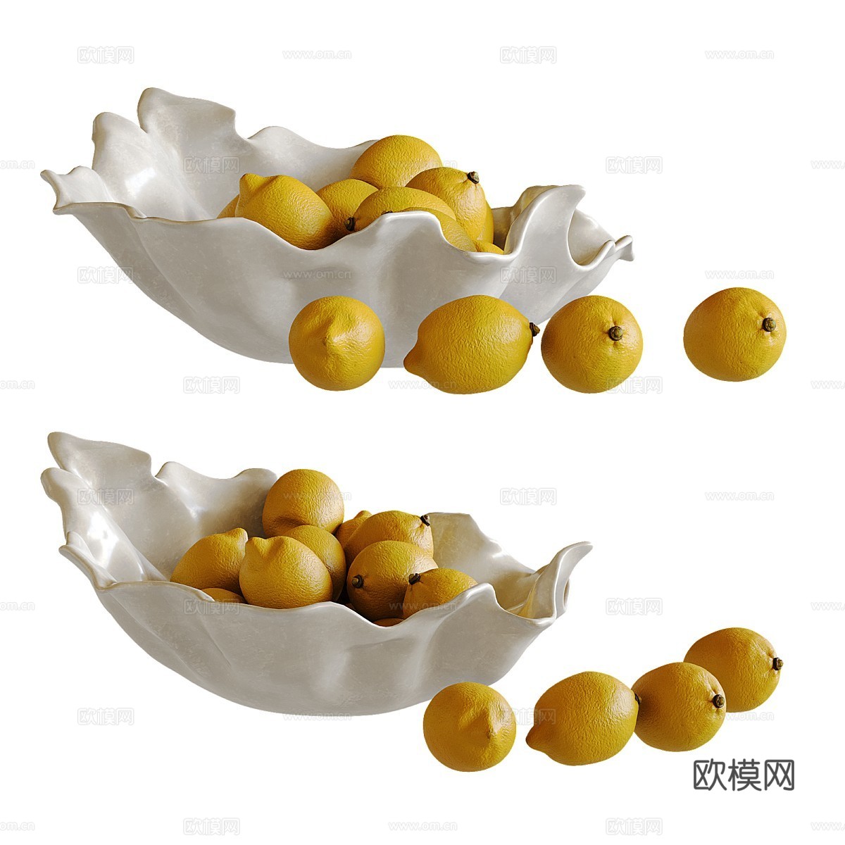 柠檬果盘 水果 柠檬3d模型