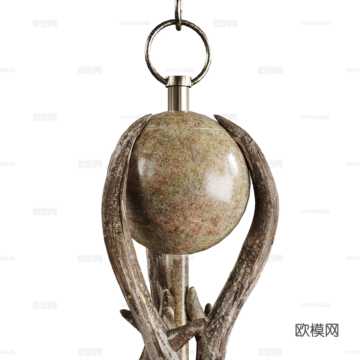 美式鹿角吊灯3d模型