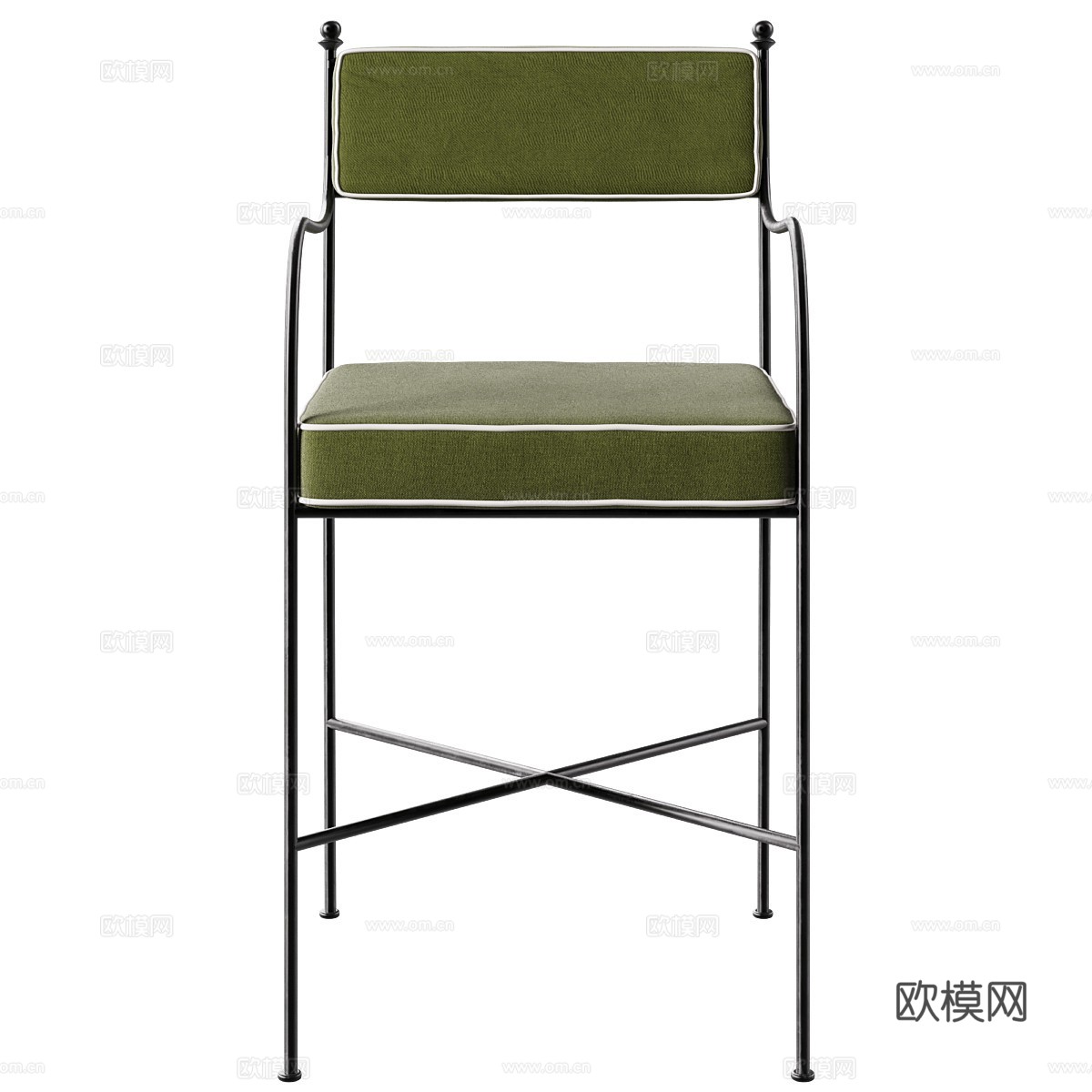 新中式中古风 Alejandra 吧台椅3d模型下载（渲染图2）