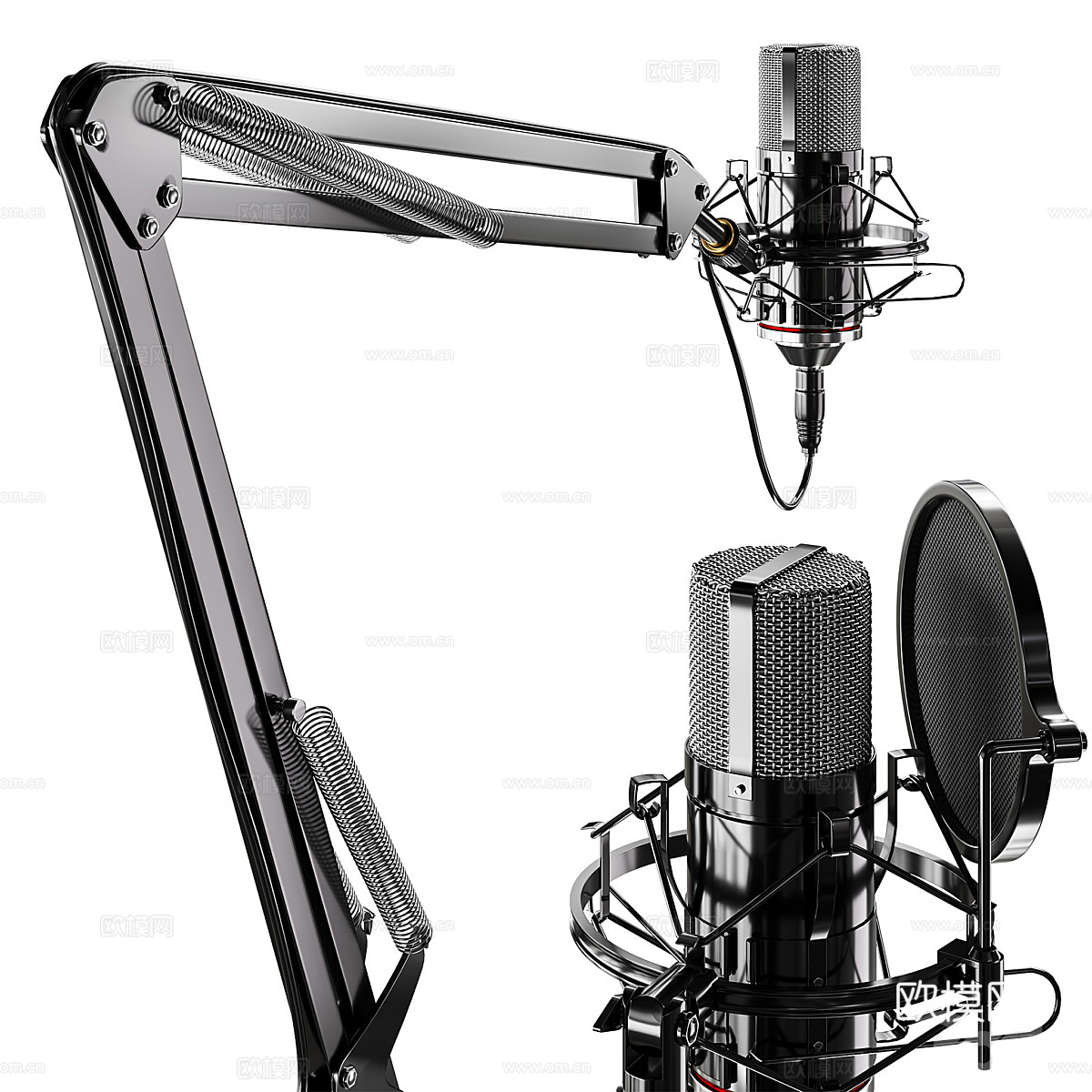 带受电弓的麦克风3d模型下载（渲染图5）