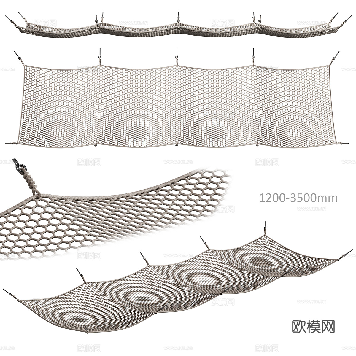 蹦床 吊床 游戏蹦床3d模型下载（渲染图1）