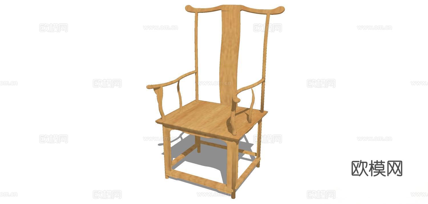 实木椅子 椅子 实木凳子 家用椅子 休闲座椅su模型