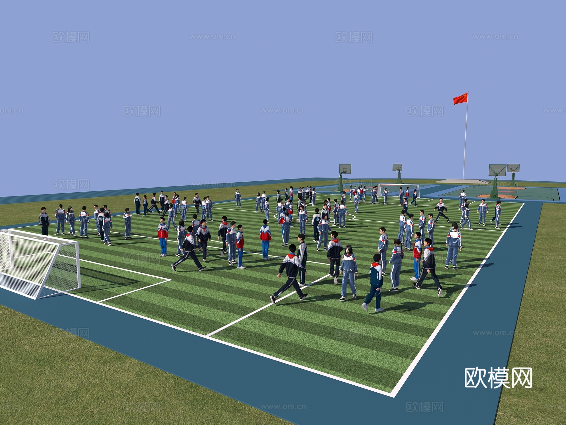 学生  人 多人3d模型下载