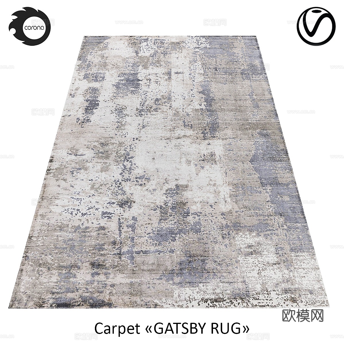 印度人造丝地毯 GATSBY RUG CLOUD3d模型