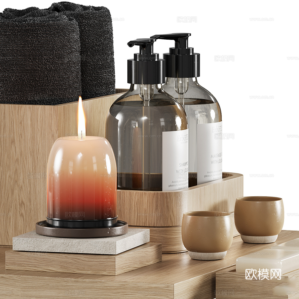 新中式浴室装饰套装3d模型下载（渲染图5）