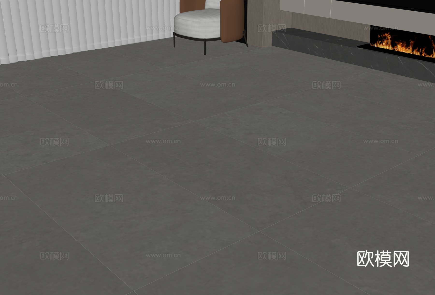 灰色瓷砖水泥砖 微水泥地面 现代微水泥 抛光混凝土 柔光砖su模型