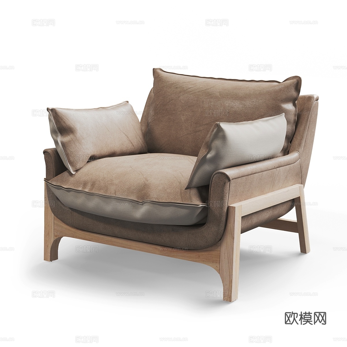 蓝自然木巢椅3d模型