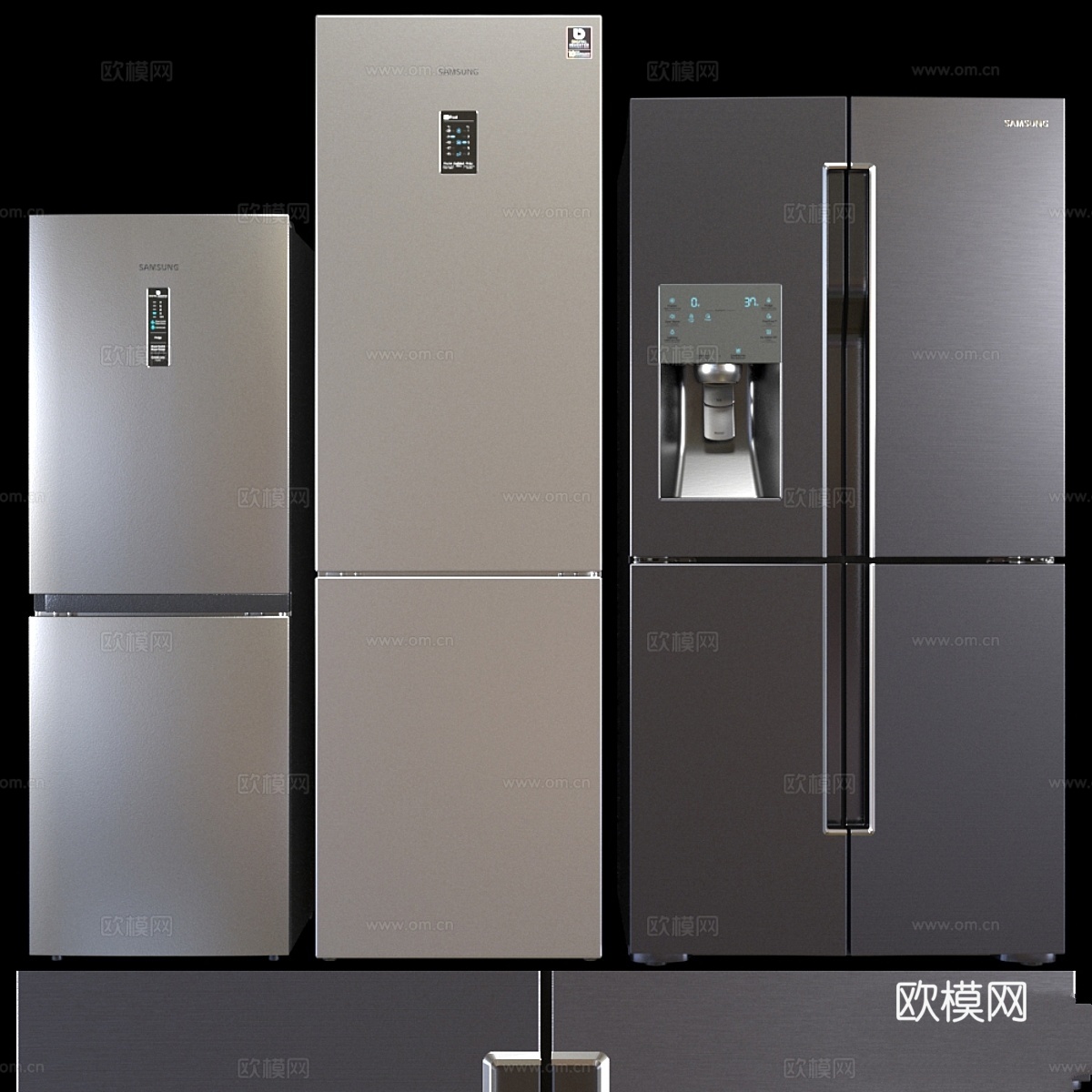 三星冰箱套装3d模型