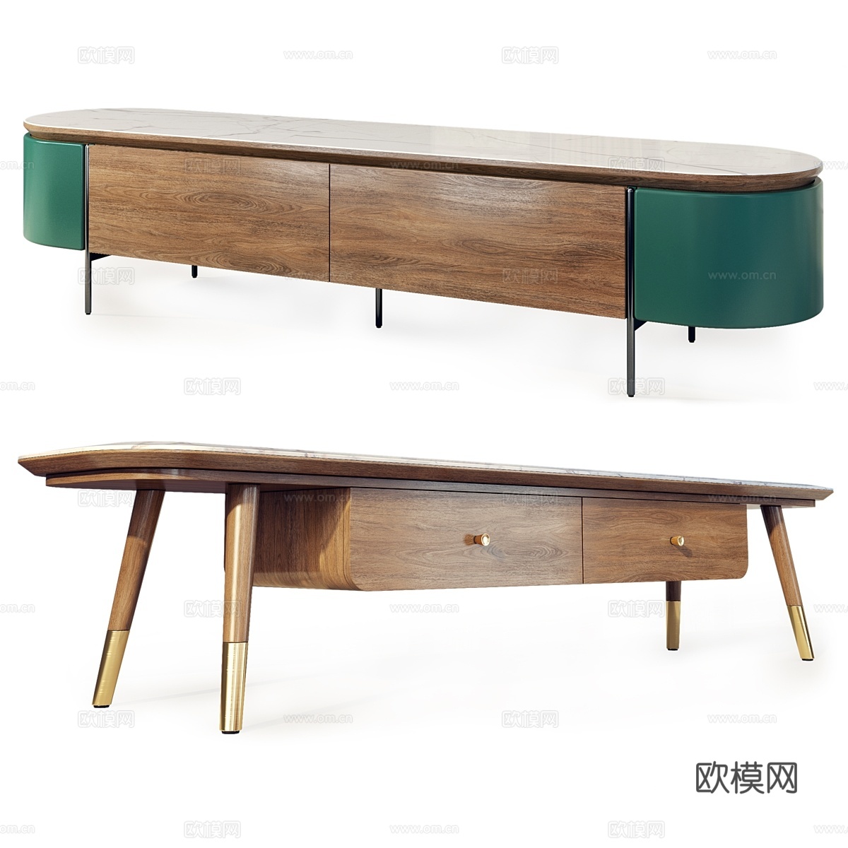 新古典抽屉柜电视架 餐边柜3d模型下载