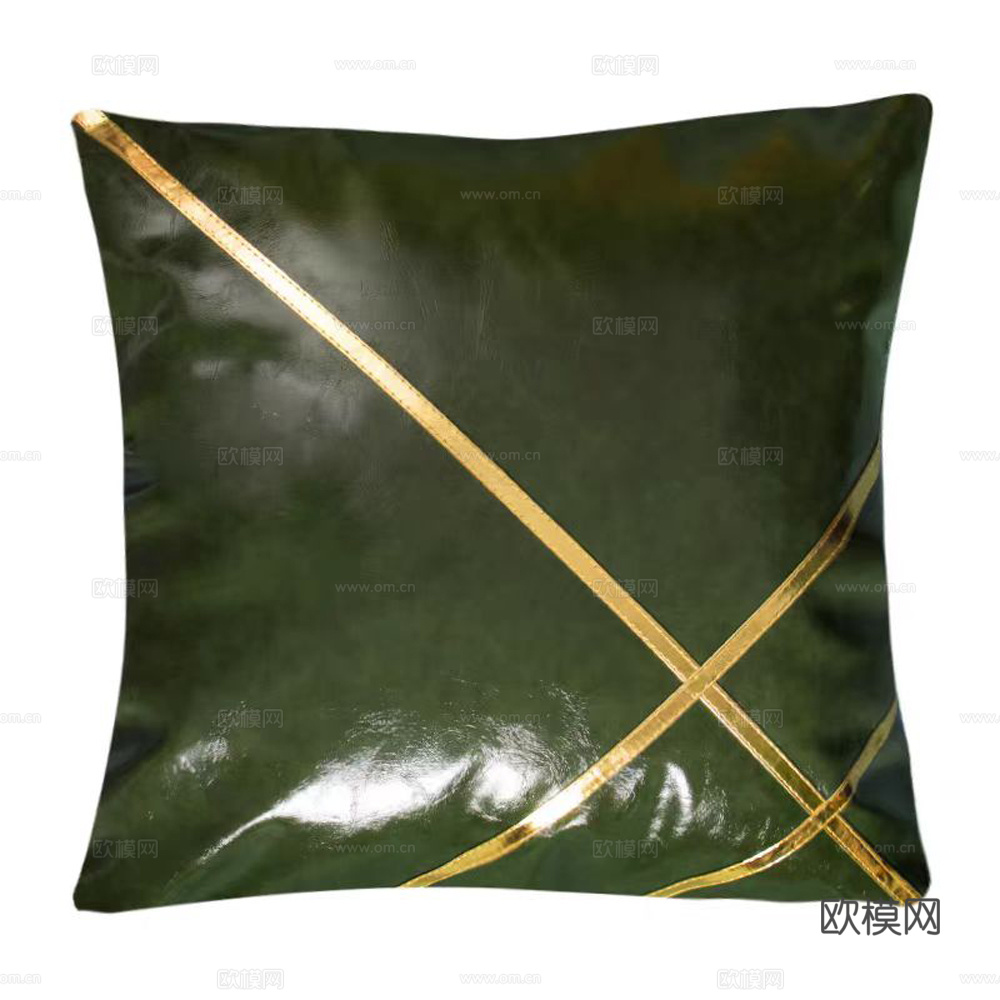 现代抱枕 枕头 皮革抱枕 拼接抱枕
