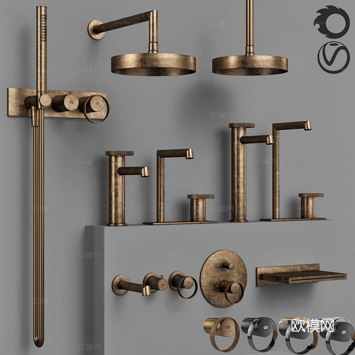 Gessi_Anello_卫浴龙头套装_13d模型下载