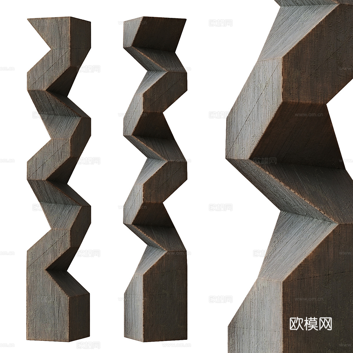 现代意式复古木雕3d模型下载