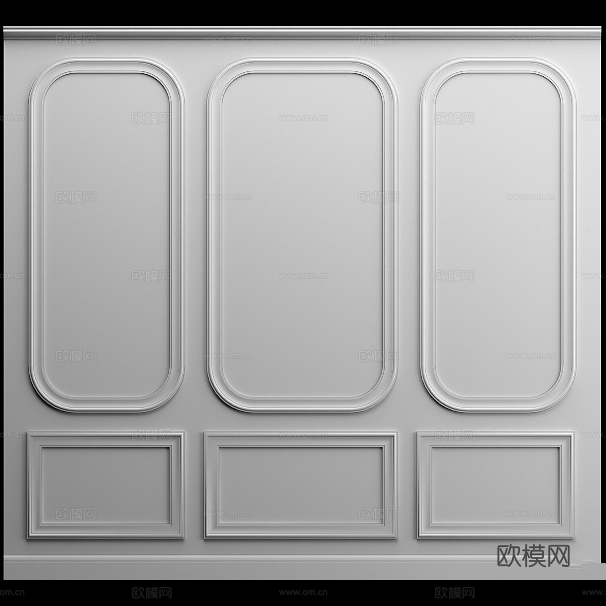 墙板 - 石膏灰泥3d模型下载