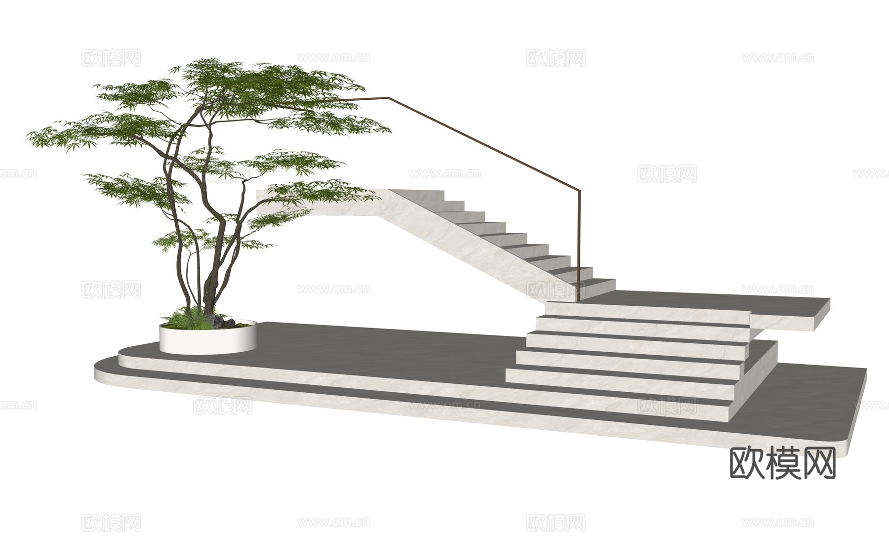 现代楼梯间景观su模型