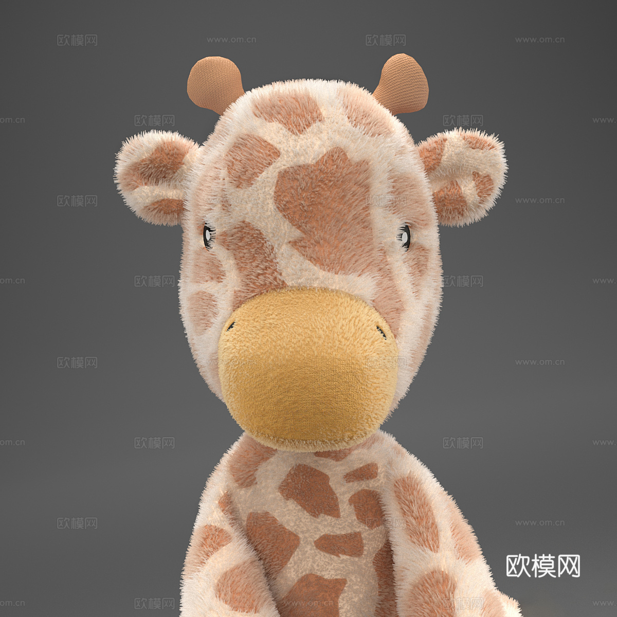 长颈鹿 毛绒玩具3d模型下载（渲染图4）