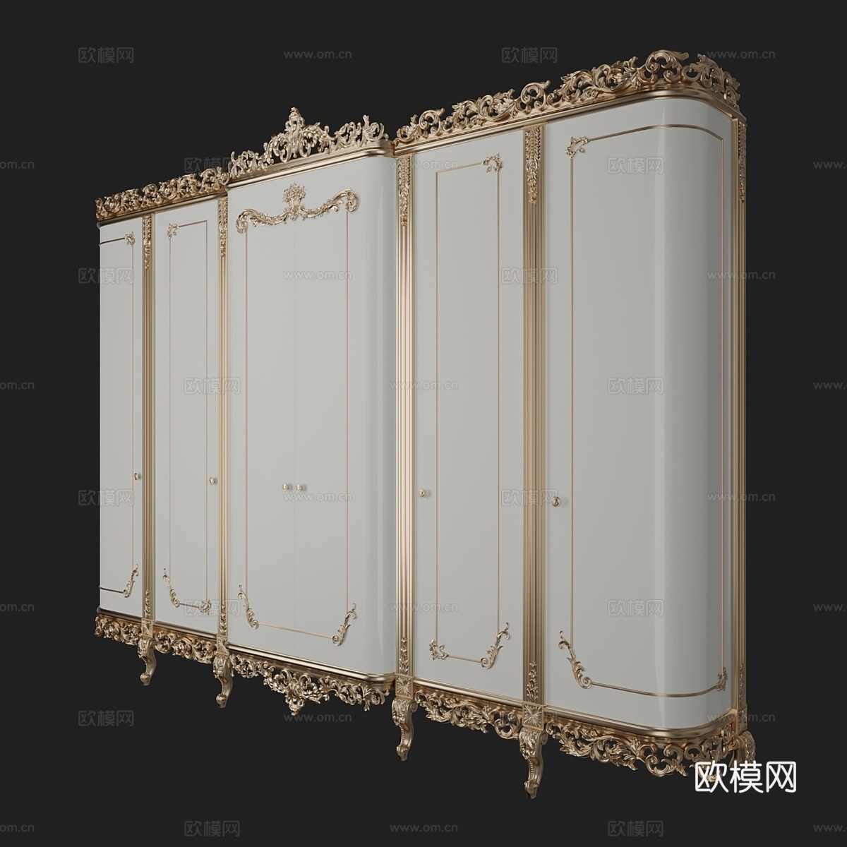 经典风格衣柜3d模型下载