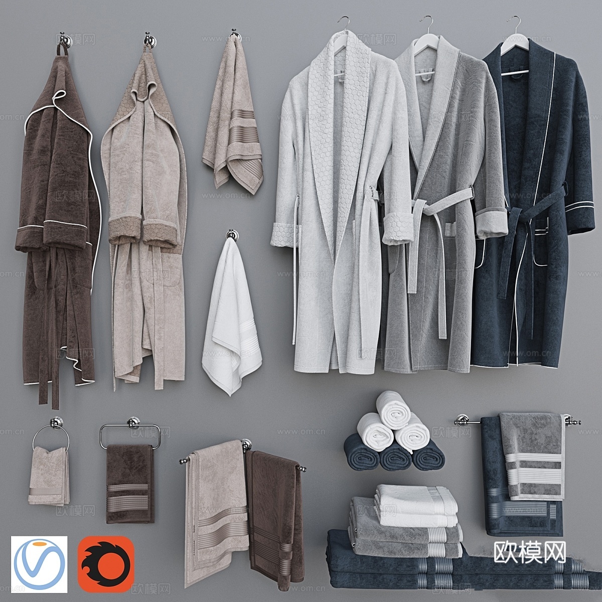 浴袍套装 43d模型下载