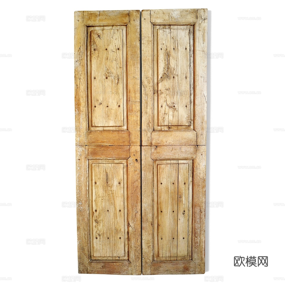 复古柚木农舍门3d模型