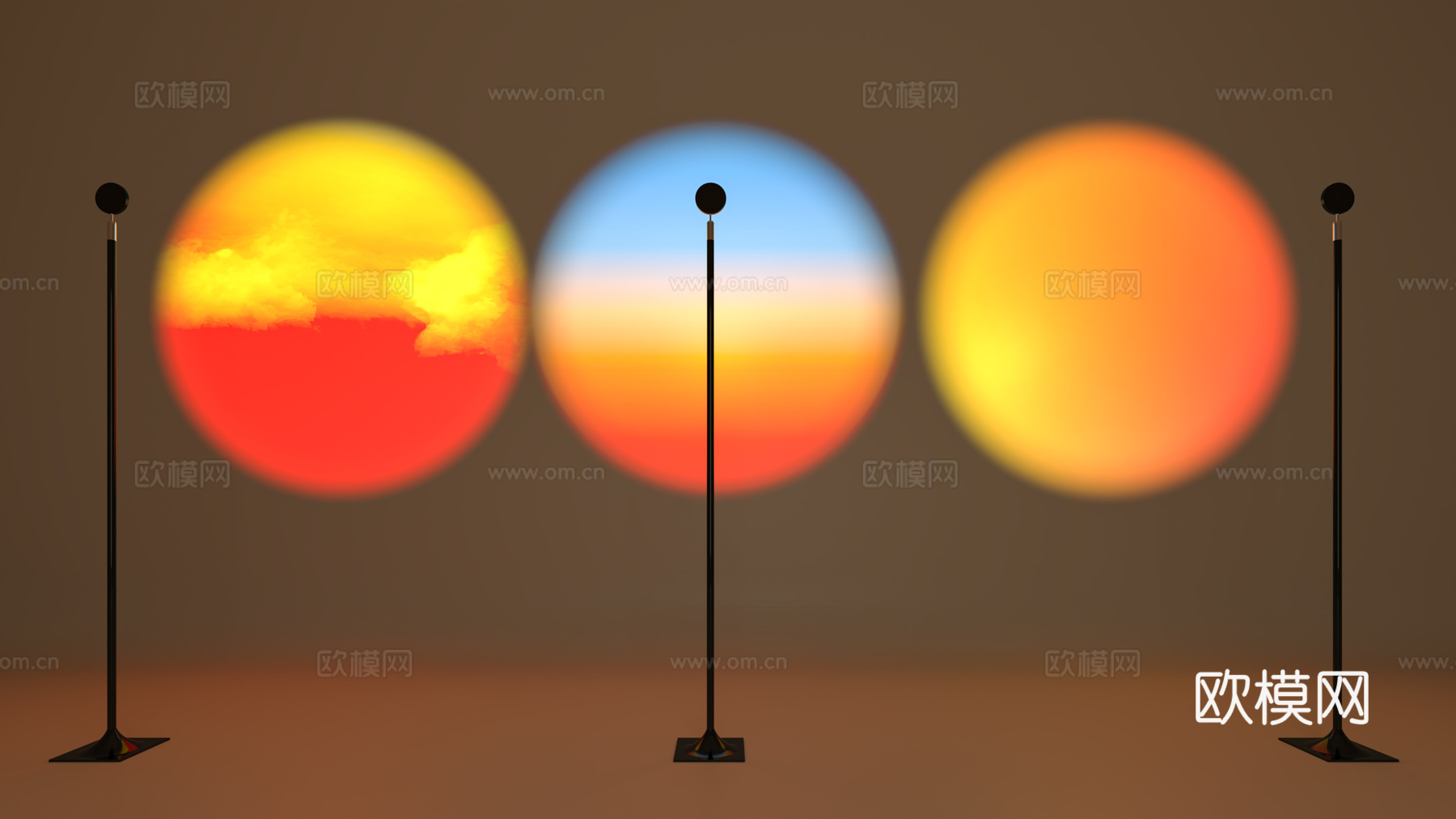 日落灯 宅寂射灯 客厅氛围灯 日落氛围的 落日投影灯 装饰灯su模型