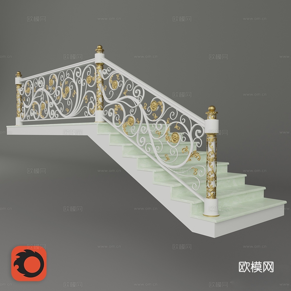 锻造楼梯3d模型下载