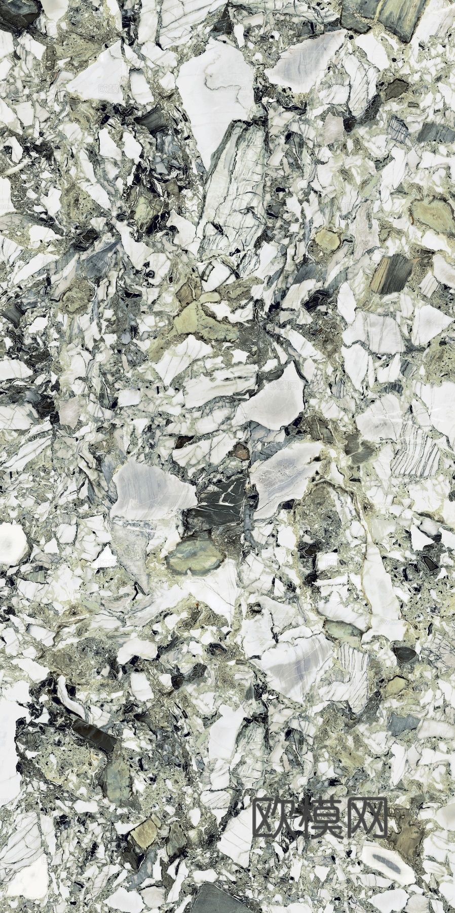 冷翡翠白色大理石岩板