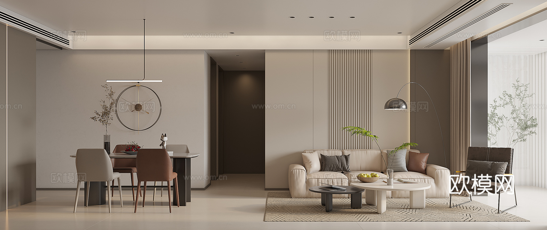 现代简约客餐厅3d模型