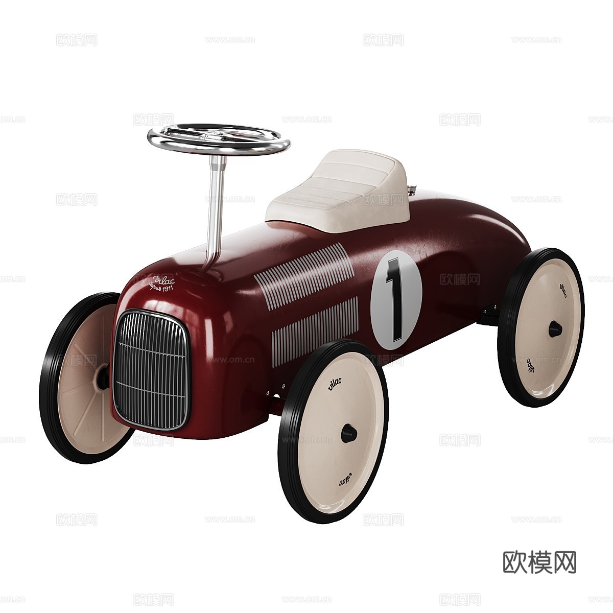 美式复古 Vilac 复古儿童玩具汽车3d模型下载（渲染图3）