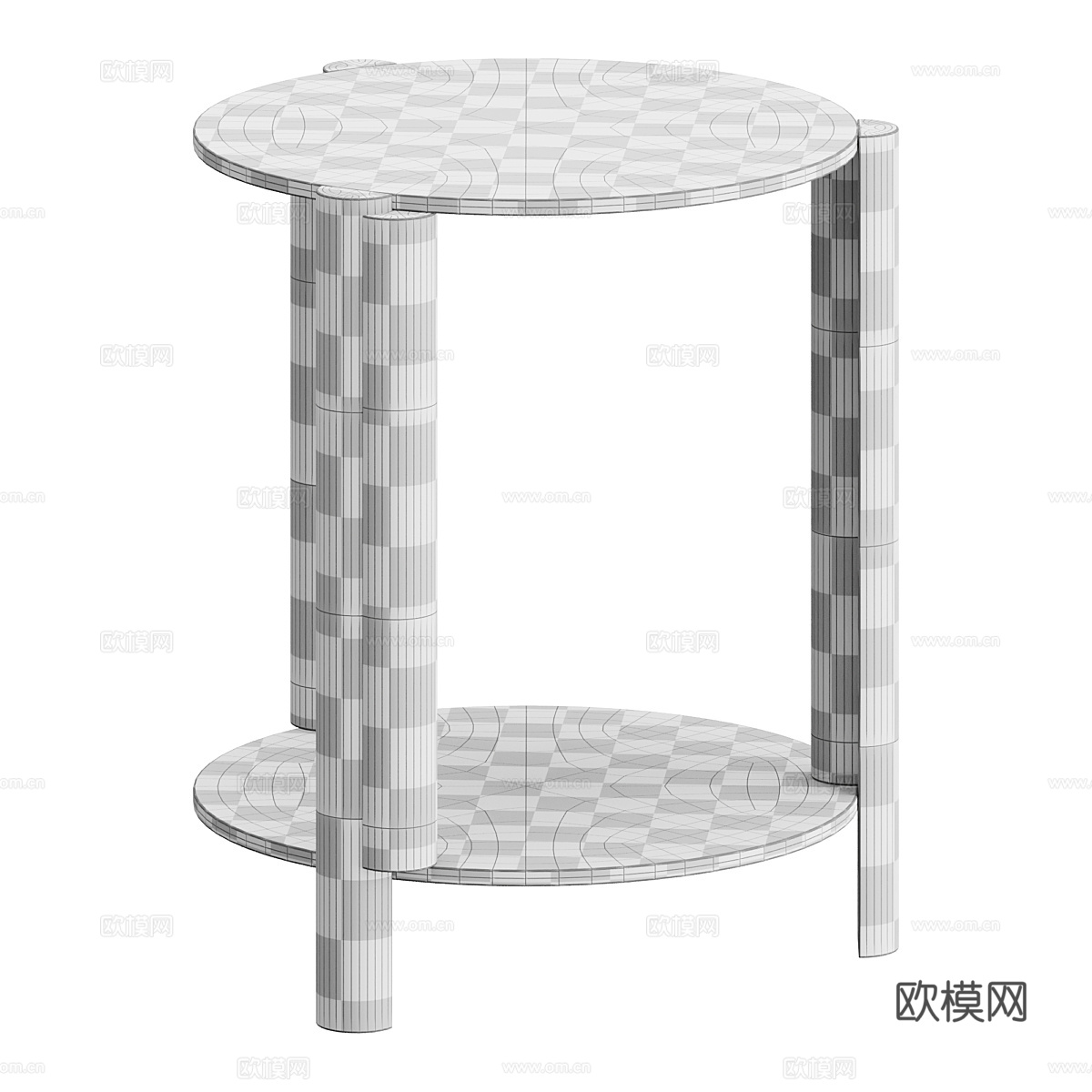 现代意式 MAYLIS 实木圆边几3d模型下载（渲染图3）