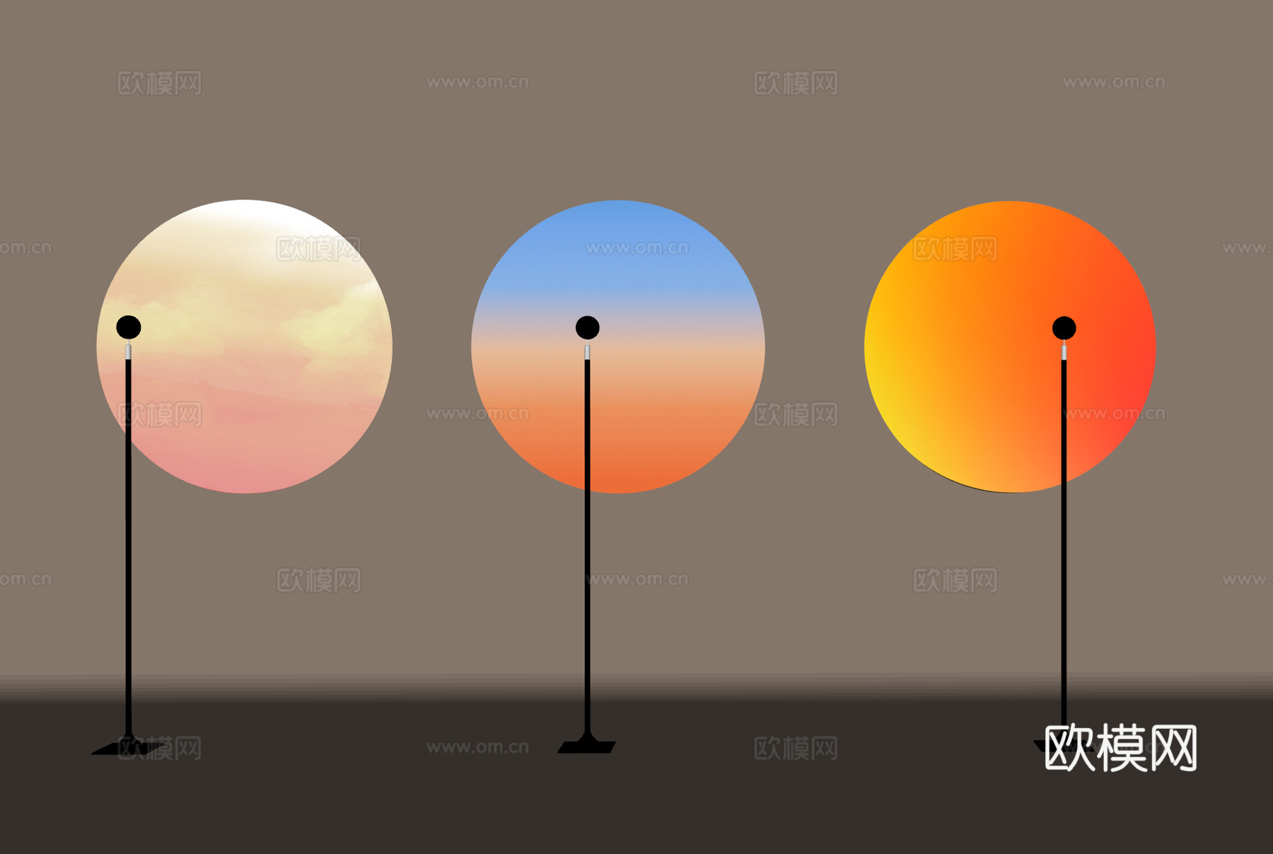 日落灯 宅寂射灯 客厅氛围灯 日落氛围的 落日投影灯 装饰灯su模型