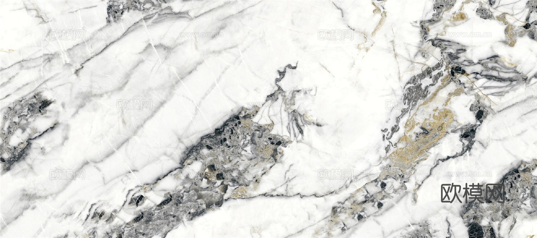 冷翡翠白色大理石岩板