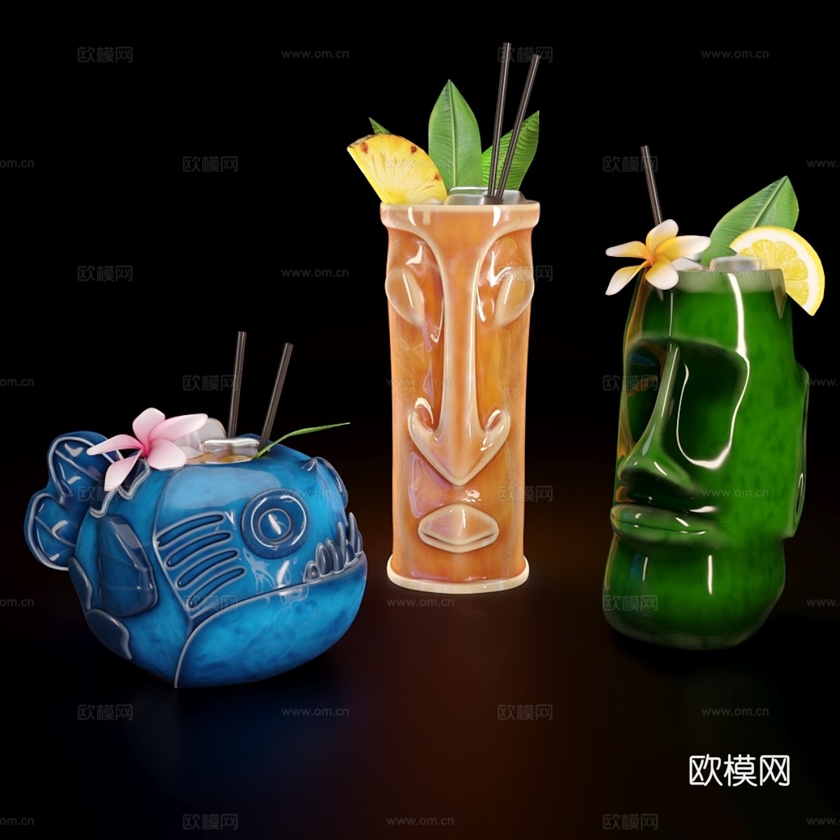 酒吧蒂基杯3d模型下载